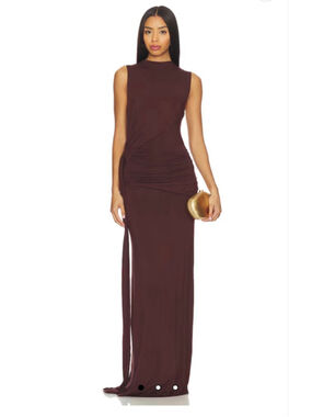 More To Come Stacie Maxi Dress|DarkBrown|Small|NWT
